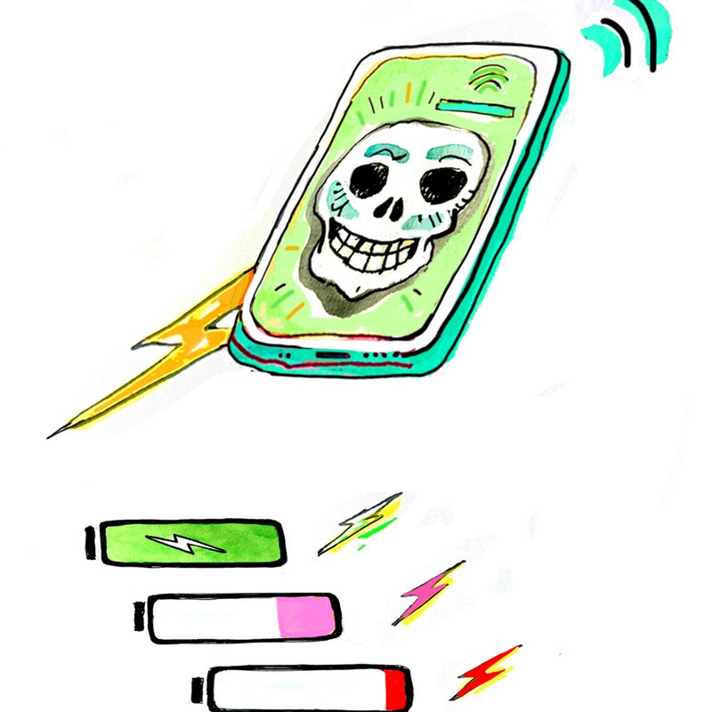 Phones and battery symbols