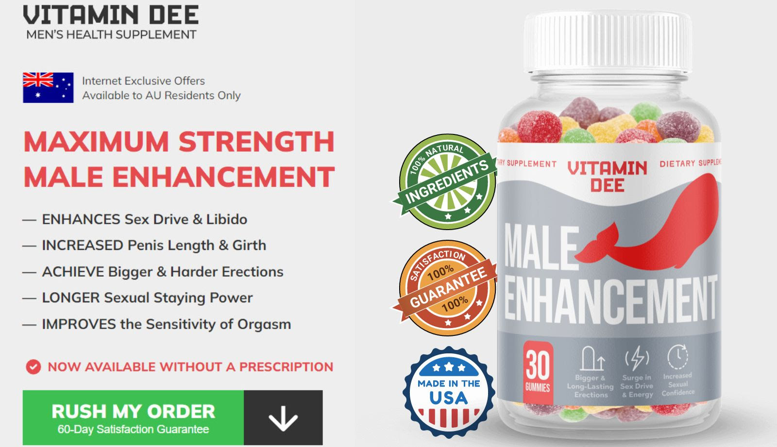 Vitamin Dee Male Enhancement Gummies AU, NZ