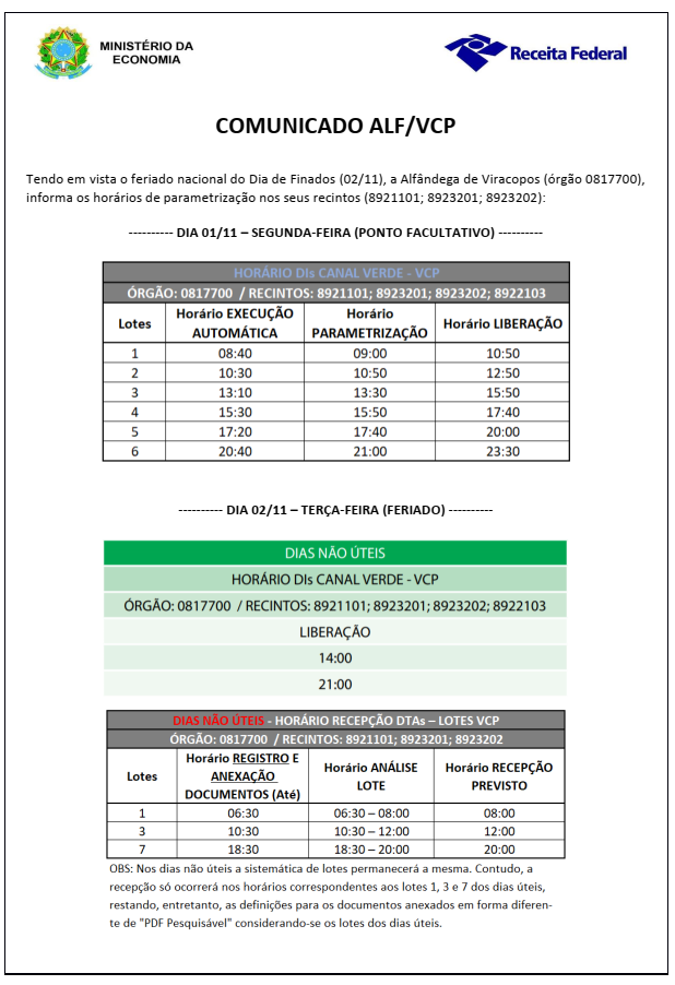 COMUNICADO ALF VCP