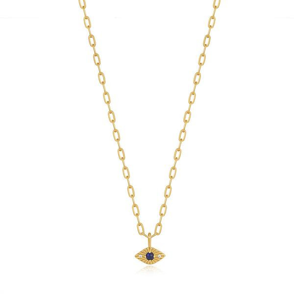 Gold Lapis Evil Eye Necklace