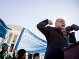 Senate Minority Leader Sen. Chuck Schumer of N.Y. speaks to abortion rights demonstrators at a rally outside the Supreme Court, in Washington, Wednesday, March 4, 2020, as the court takes up the first major abortion case of the Trump era Wednesday, an election-year look at a Louisiana dispute that could reveal how willing the more conservative court is to roll back abortion rights. (AP Photo/Andrew Harnik)