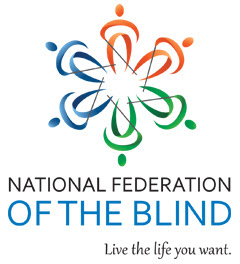 National Federation of the Blind logo and tagline live the life you want