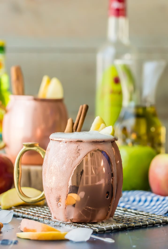 Apple Pie Moscow Mule on a table 