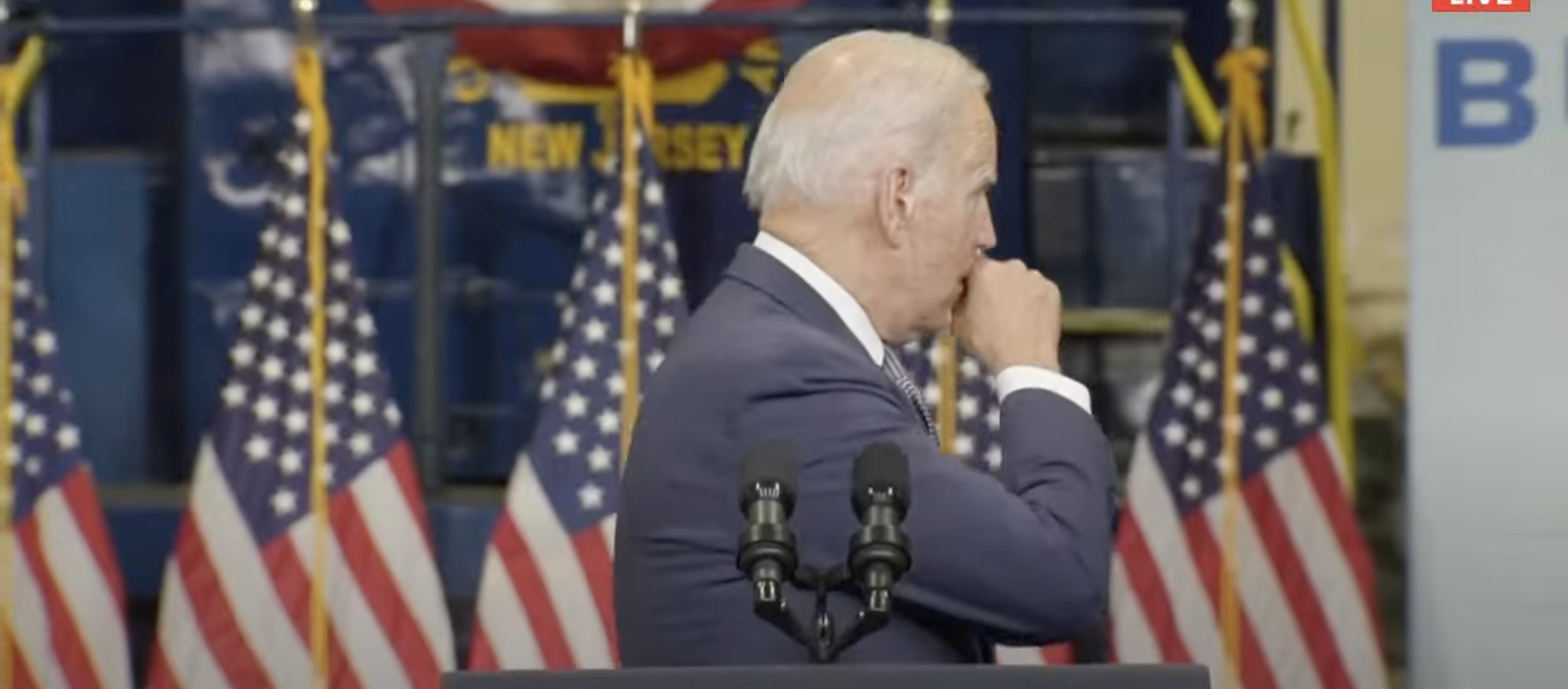 Maskless Biden Hacks A Cough Into His Hand, Then Greets People With Handshake