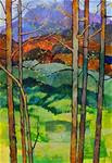 Mixed Media Landscape Aspen Tree Art Painting "Spring in the Rockies" by Colorado Mixed Media Abstra - Posted on Wednesday, January 21, 2015 by Carol Nelson