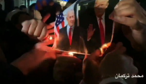 Video: “Palestinians,” enraged at Trump’s peace plan, burn photo of Trump and Netanyahu