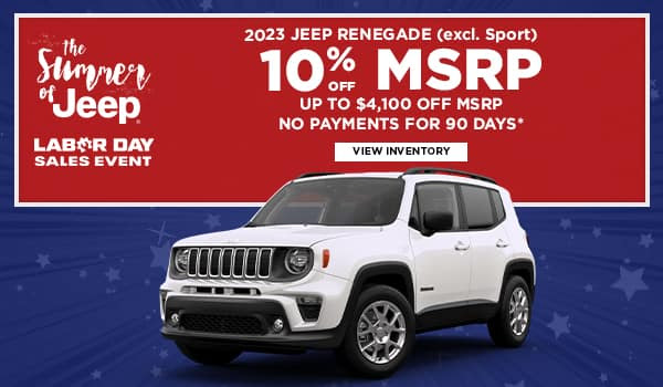 10% OFF MSRP - 2023 Jeep Renegade