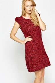 Frilled Hem Jacquard Dress