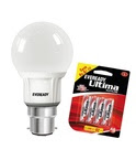 2 Eveready LED Bulb 3W + Free Eveready Ultima Alkaline 8 Pc AA battery Worth Rs-200