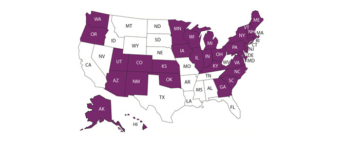 Map of participating NVDRS states