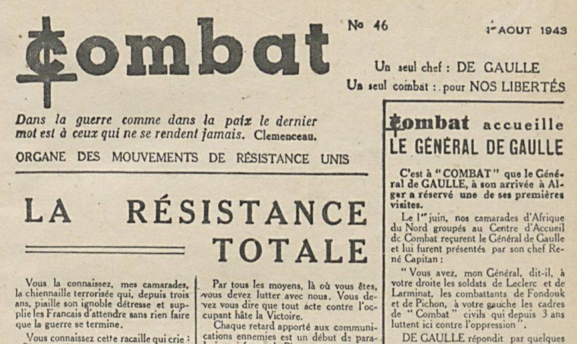 Été 1943 : Combat appelle à la « Résistance Totale »