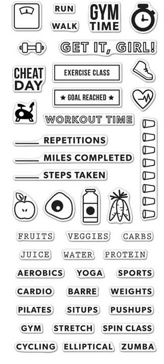 Kelly Purkey Fitness Planner Stamps