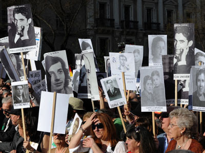 Manifestación de víctimas del franquismo.