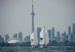 J/24s sailing Pan Am Games off Toronto, Canada