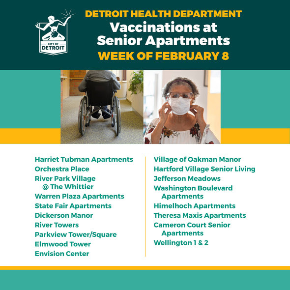 Health Dept. Vaccination Locations (Week of Feb. 8)