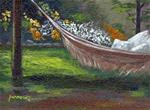 ORIGINAL PAINTING GARDENSCAPE WITH HAMMOCK - Posted on Saturday, March 28, 2015 by Sue Furrow