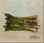 Bunch of Asparagus. Oil on canvas panel 6x6 inches - Posted on Wednesday, February 11, 2015 by Nina R. Aide