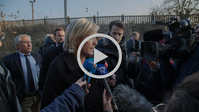 Marine Le Pen en déplacement à Grande-Synthe et à Calais (24/01/2017)