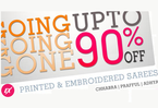 Upto 90% off on Apparels, Footwears & Accessories with free shipping