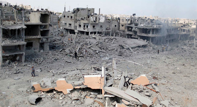 Viviendas de palestinos, de barrios enteros, destruidas por los bombardeos de Israel.