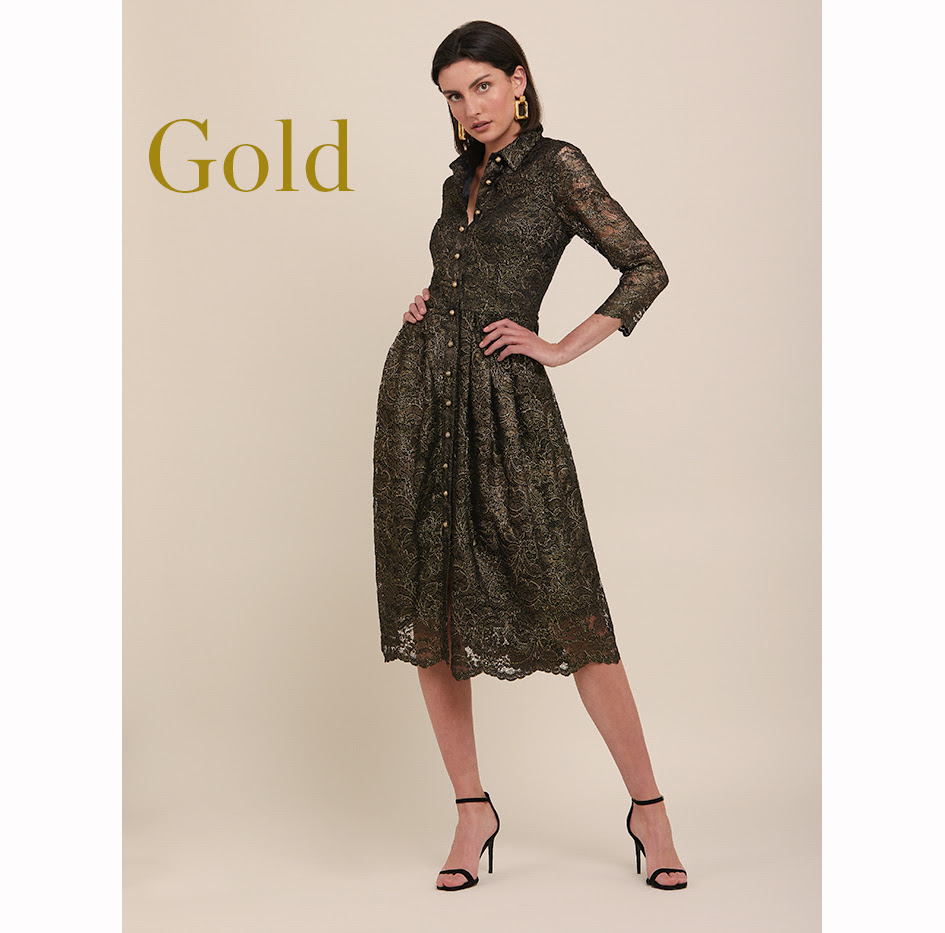Sonia Gold Lace Dress