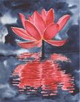 Red Lotus Reflection - Posted on Thursday, March 12, 2015 by Cynthia Van Horne Ehrlich