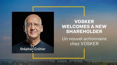 VOSKER lève 60 millions auprès du leader mondial de l’industrie de la sécurité et entrepreneur Stéphan Crétier. (CNW Group/Vosker Canada)