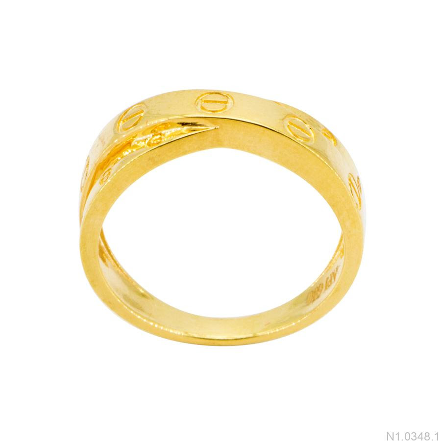N1.0348 Nhẫn nữ trơn vàng 18k