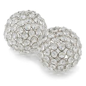 4&#39; X 4&#39; X 4&#39; Silver Iron &amp; Cristal Spheres Set Of 2