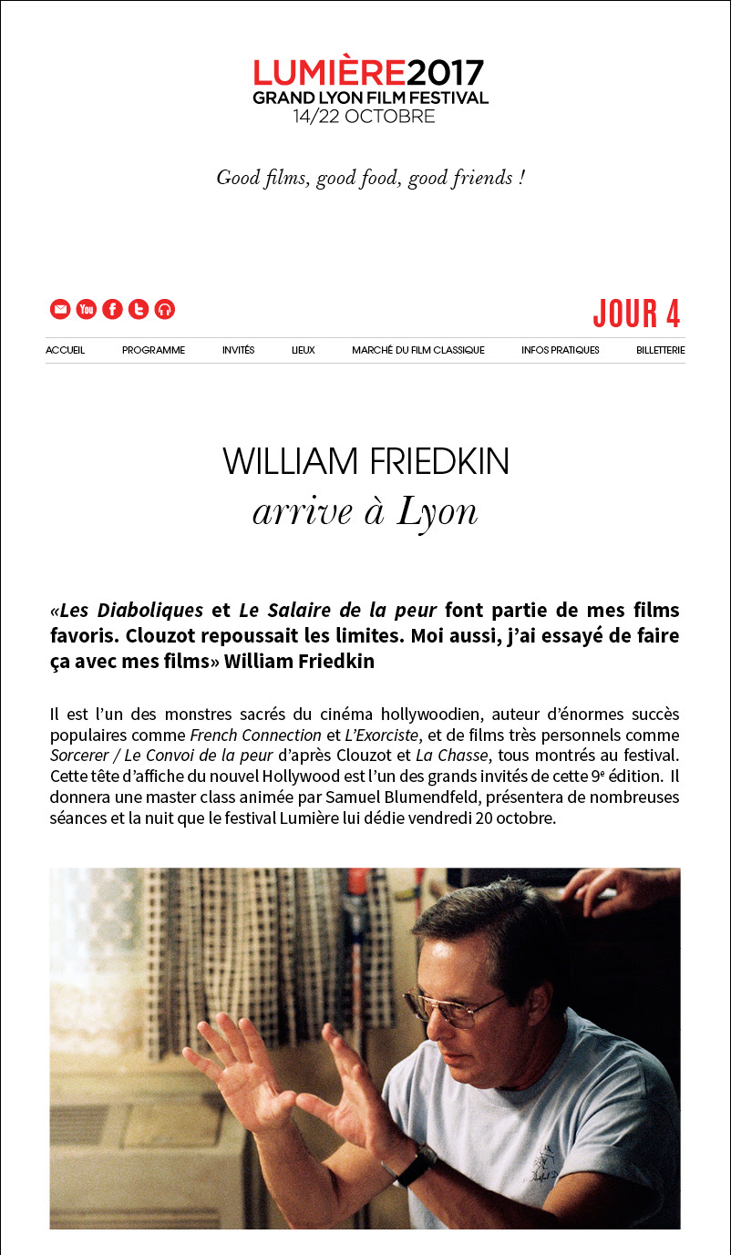 William Friedkin arrive à Lyon