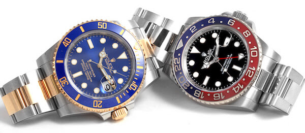 Rolex Submariner Steel Yellow Gold Blue Ceramic Bezel 116613, Rolex GMT Master Pepsi Bezel Steel Watch 126710