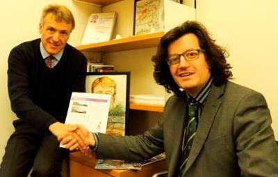 Charles Walker MP, Salmon Species Champion, with David Mitchell, Marine Campaigns Manager of the Angling Trust
