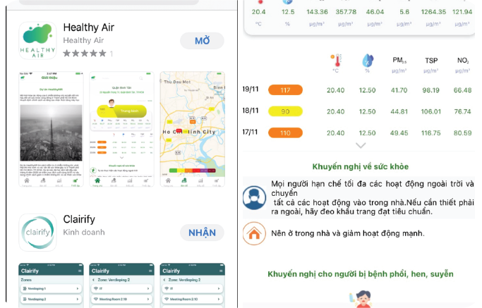 Ra mắt app cảnh báo chất lượng không khí tích hợp AI