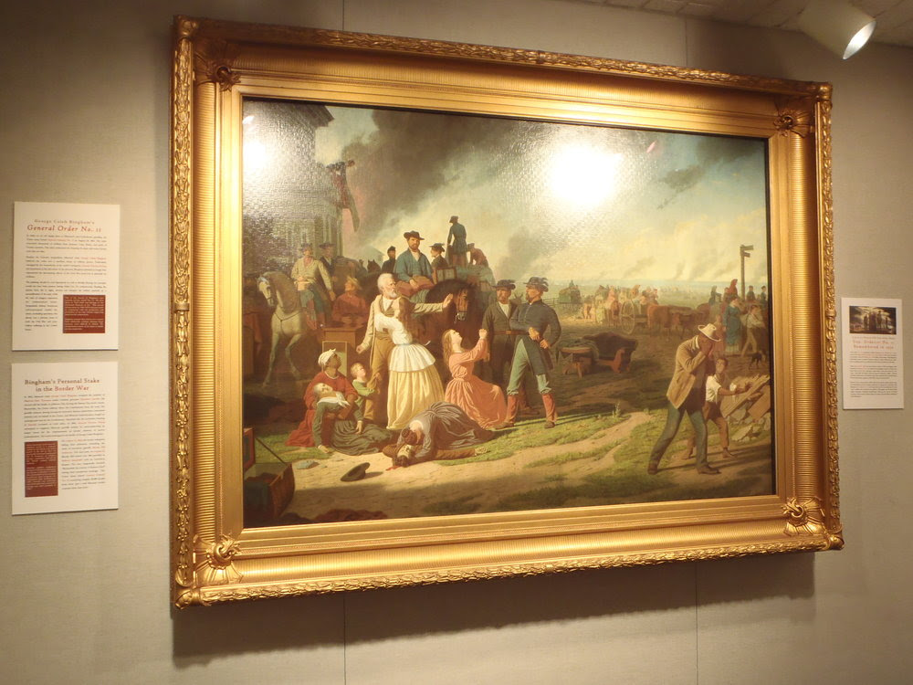 Painting by George Caleb Bingham showing the destructive General Order No. 11 at The State Historical Society of Missouri, University of Missouri, Columbia, Mo.