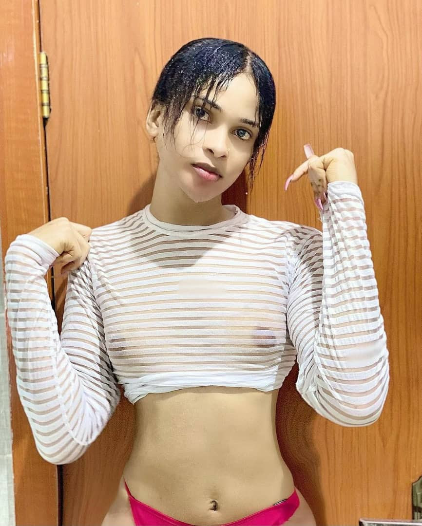Nigerian transgender, Deevah, flashes his boobs and curves in new racy photos