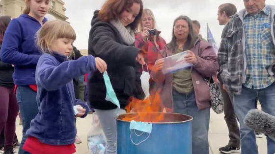 Families Burn Masks Outside State Capitol To Protest Lockdowns — Liberals Melt Down Image-153