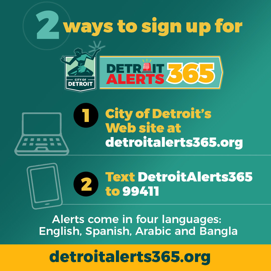 Detroit Alerts 365 Ways to Sign Up
