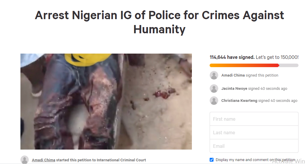 Over 100,000 Nigerians sign petition asking ICC to prosecute IGP Adamu Mohammed over killings in #EndSARS protest