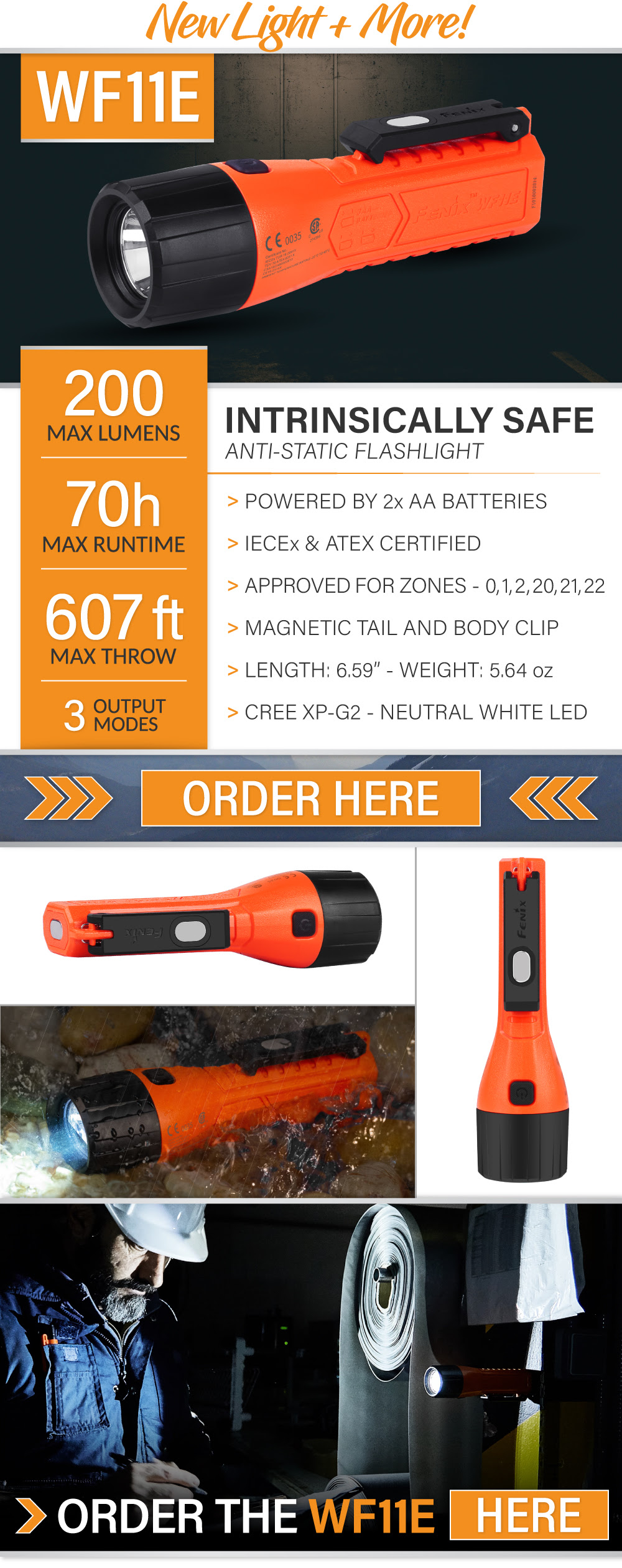 NEW Fenix WF11E - Intrinsically Safe Flashlight NEW Fenix WF11E - Intrinsically Safe Flashlight