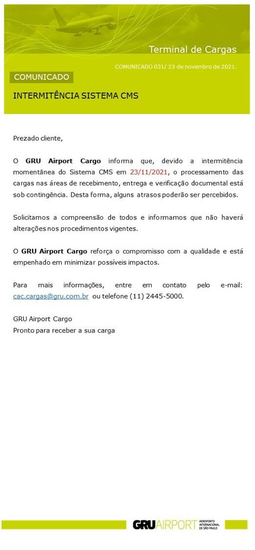 COMUNICADO GRU AIRPORT