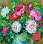 My Favorite Pink Recipe and Lifes a Breeze Peonies - Flower Paintings by Nancy Medina Art - Posted on Saturday, January 24, 2015 by Nancy Medina