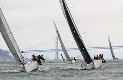 J/105s sailing Swiftsure Cup off Golden Gate Bridge
