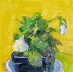 Last White Pansies,still life,oil on canvas,6x6,price$200 - Posted on Friday, January 30, 2015 by Joy Olney