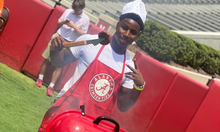 Anthony Rogers on the grill during Alabama visit
