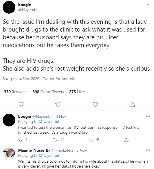Medic reveals dilemma after curious woman brings her husband