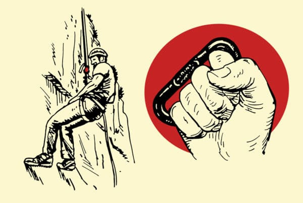 climbing carabiner improvised weapon self-defense illustration
