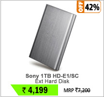 Sony 1TB HD-E1/SC Ext Hard Disk - Silver