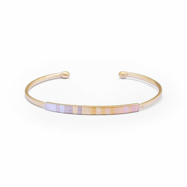 Rainbow Gold Horizon Faceted Cuff