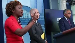 Karine Jean-Pierre Loses Control While Dr. Fauci Is At His Last White House Briefing – Watch