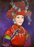 Woman in Red Hat - Posted on Monday, February 23, 2015 by Eileen Fong